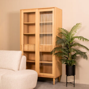 LABEL51 Vitrinekast Jule - Naturel - Eiken - Vitrinekast Jule