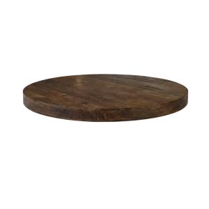 LABEL51 Eetkamertafel Tafelblad Rond - Espresso - Mangohout - 130 cm - Rond Straight