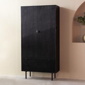 LABEL51 Bergkast Cotia - Zwart - Mangohout - One Size