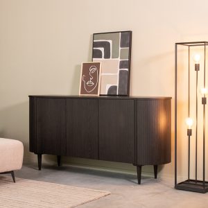LABEL51 Dressoir Oliva - Zwart - Eiken - 180 cm