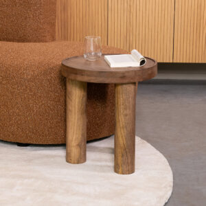 LABEL51 Bijzettafel Elly nature smooth mangohout 42 cm kopen