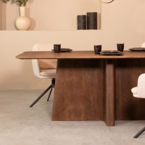 LABEL51 Eetkamertafel Scott espresso mangohout 220 cm kopen