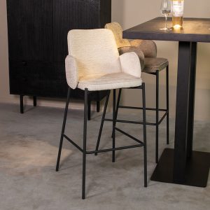 LABEL51 Barkruk Joni - Creme - Elegance - Hoog