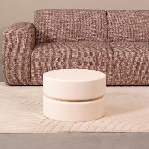 LABEL51 Salontafel Milly - Soft Sand - Mangohout - 50 cm - Rond