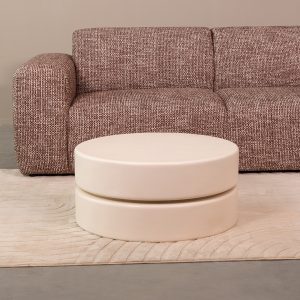 LABEL51 Salontafel Milly - Soft Sand - Mangohout - 70 cm - Rond