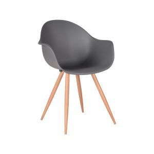 LABEL51 Eetkamerstoel Parma - Antraciet - PP - Naturel Houtlook Frame