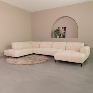 LABEL51 Bank Merido - Naturel Raven | Zwart Metaal - Velvet - U-Bank Links