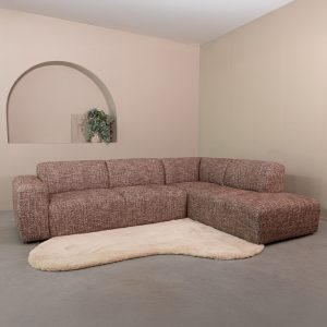 LABEL51 Hoekbank Verona - Cherry Chocolate Silencio - Geweven - Hoekbank Rechts