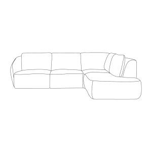 LABEL51 Hoekbank Matteo - Silencio Taupe 19 - Geweven - Hoekbank Rechts