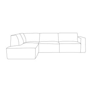 LABEL51 Hoekbank Kay - Raven Taupe 30 - Chenille - Hoekbank Links