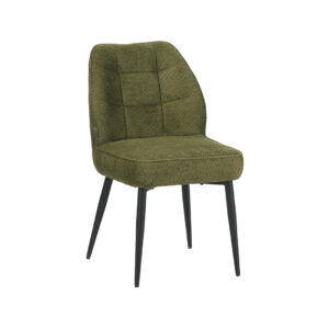 LABEL51 Eetkamerstoel Liam - Hunter - Geweven - Zwart Metalen Frame