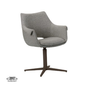 LABEL51 Eetkamerstoel Nozomi - Mushroom - Boucle - Brons Metalen Frame