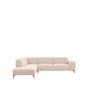 LABEL51 Hoekbank Merido - Naturel Raven | Zwart Metaal - Velvet - Hoekbank Links