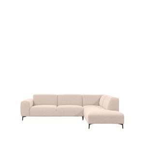 LABEL51 Hoekbank Merido - Naturel Raven | Zwart Metaal - Velvet - Hoekbank Rechts