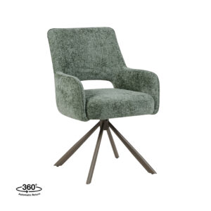 LABEL51 Eetkamerstoel Bergerac - Hunter - Chenille - Brons Metalen Frame