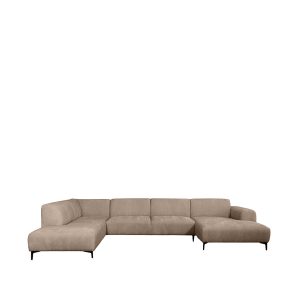 LABEL51 Bank Merido - Taupe Raven | Zwart Metaal - Velvet - U-Bank Links