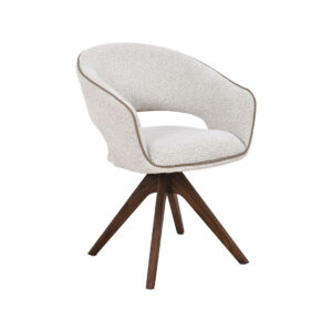 LABEL51 Eetkamerstoel Osuma - Naturel - Geweven - Walnoot Houten Frame