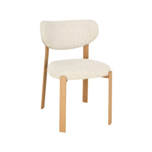 LABEL51 Eetkamerstoel Mika - Naturel - Geweven - Naturel Houtlook Metaal