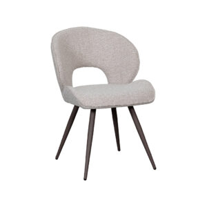 LABEL51 Eetkamerstoel Sakura - Naturel - Boucle - Brons Metalen Frame