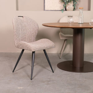 LABEL51 Eetkamerstoel Silly - Mushroom - Boucle - Zwart Metalen Frame
