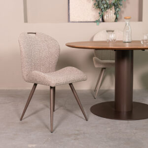 LABEL51 Eetkamerstoel Silly - Mushroom - Boucle - Brons Metalen Frame