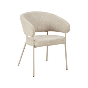 LABEL51 Eetkamerstoel Takumi - Beige - Geweven - Beige Metale Frame