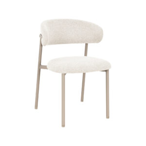 LABEL51 Eetkamerstoel Kaito - Naturel - Geweven - Beige Metalen Frame