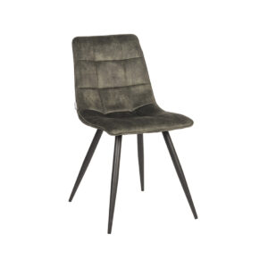 LABEL51 Eetkamerstoel Jelt - Hunter - Velvet - Zwart Metalen Frame