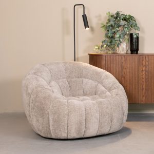 LABEL51 Fauteuil Cloud - Stone - Chenille - 1-Zits