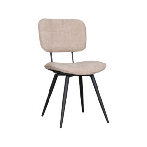 LABEL51 Eetkamerstoel Liva - Clay - Chenille - Zwart Metalen Frame