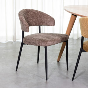 LABEL51 Eetkamerstoel Bliss - Hunter - Chenille - Zwart Metalen Frame