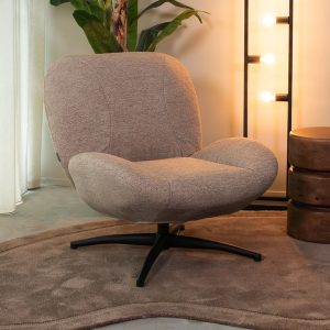 LABEL51 Fauteuil Clayton - Taupe - Geweven - One Size