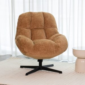 LABEL51 Fauteuil Huxley - Cognac - Chenille - One Size