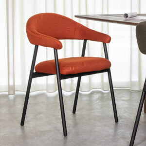 LABEL51 Eetkamerstoel Amaze - Rust - Geweven - Zwart Metalen Frame