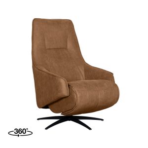 LABEL51 Fauteuil Odense - Cognac - Kunstleder - 2-Motorig