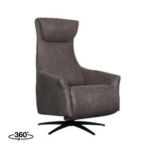 LABEL51 Fauteuil Lund - Antraciet - Kunstleder - 2-Motorig - Met Massagefunctie