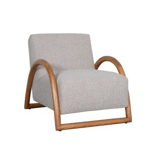 LABEL51 Fauteuil Viggo - Naturel - Boucle - Naturel Houten Frame