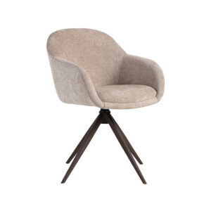 LABEL51 Eetkamerstoel Fiby - Clay - Chenille - Brons Metalen Frame