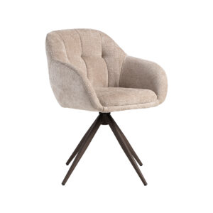 LABEL51 Eetkamerstoel Esma - Clay - Chenille - Brons Metalen Frame