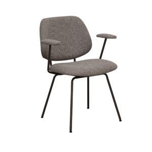 LABEL51 Eetkamerstoel Loreto - Mushroom - Boucle - Brons Metalen Frame