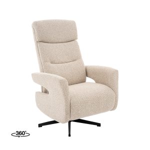 LABEL51 Fauteuil Copenhagen - Naturel - Boucle - Manueel Verstelbaar