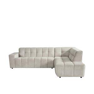 LABEL51 Hoekbank Valentino - Naturel - Velvet - Hoekbank Rechts