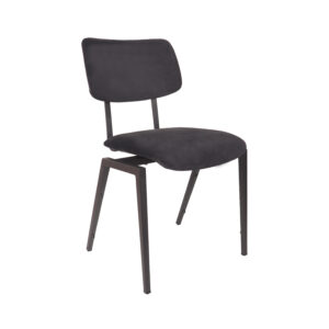 LABEL51 Eetkamerstoel Stapelbaar - Taupe - Velvet - Zwart Metalen Frame