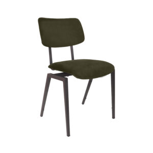 LABEL51 Eetkamerstoel Stapelbaar - Hunter - Velvet - Zwart Metalen Frame
