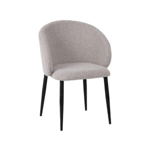 LABEL51 Eetkamerstoel Yuki - Naturel - Boucle - Taupe Metalen Frame