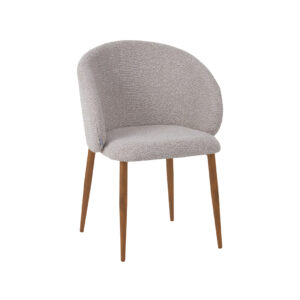 LABEL51 Eetkamerstoel Yuki - Naturel - Boucle - Naturel Houtlook Frame