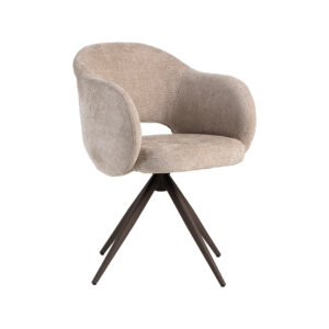 LABEL51 Eetkamerstoel Lela - Clay - Chenille - Brons Metalen Frame