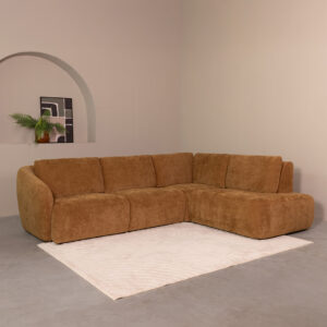 LABEL51 Hoekbank Matteo - Dark Honey Maloy - Velvet - Hoekbank Rechts