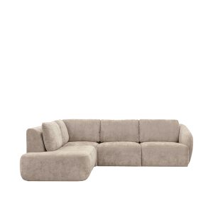 LABEL51 Hoekbank Matteo - Naturel Maloy - Velvet - Hoekbank Links