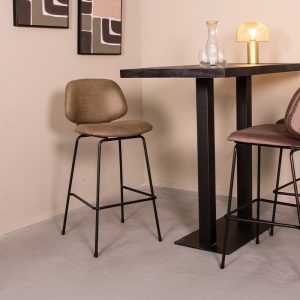 LABEL51 Barkruk Bello - Moss - Micro Suede - Hoog